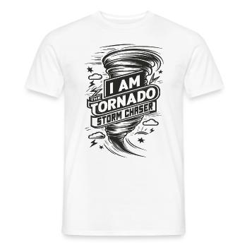 Je suis l’amoureux des ouragans Tornado Twister - T-shirt homme - blanc - Devant - AI Model Male 178 dark (178cm)