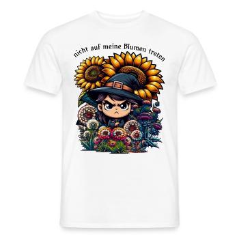 Meine Blumen lustiger Garten Spruch Gärtner Pflanz - Männer T-Shirt - Weiß - Vorne - AI Model Male 178 dark (178cm)