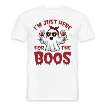 Fantôme d’Halloween, je suis juste là pour les huées - T-shirt homme - blanc - Devant - AI Model Male 178 dark (178cm)