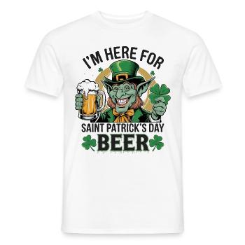 St. Patrick`s Day Beer Leprechaun Kobold Bier - Männer T-Shirt - Weiß - Vorne - AI Model Male 178 dark (178cm)