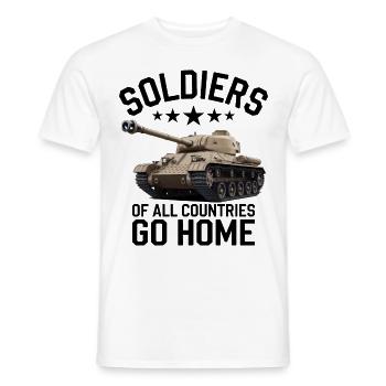 Soldiers of all Countries Go Home Anti Krieg - Männer T-Shirt - Weiß - Vorne - AI Model Male 178 dark (178cm)