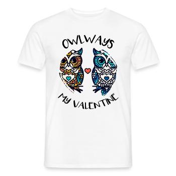 Hiboux mon hibou de la Saint-Valentin - T-shirt homme - blanc - Devant - AI Model Male 178 dark (178cm)