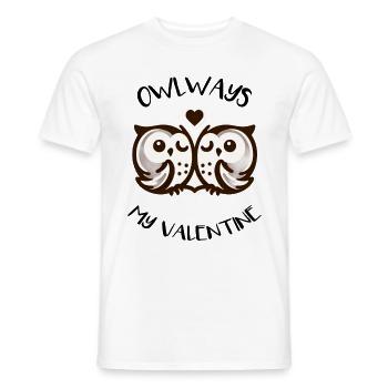 Hiboux mon hibou de la Saint-Valentin - T-shirt homme - blanc - Devant - AI Model Male 178 dark (178cm)