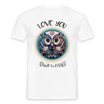 Hiboux mon hibou de la Saint-Valentin - T-shirt homme - blanc - Devant - AI Model Male 178 dark (178cm)