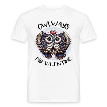Hiboux mon hibou de la Saint-Valentin - T-shirt homme - blanc - Devant - AI Model Male 178 dark (178cm)