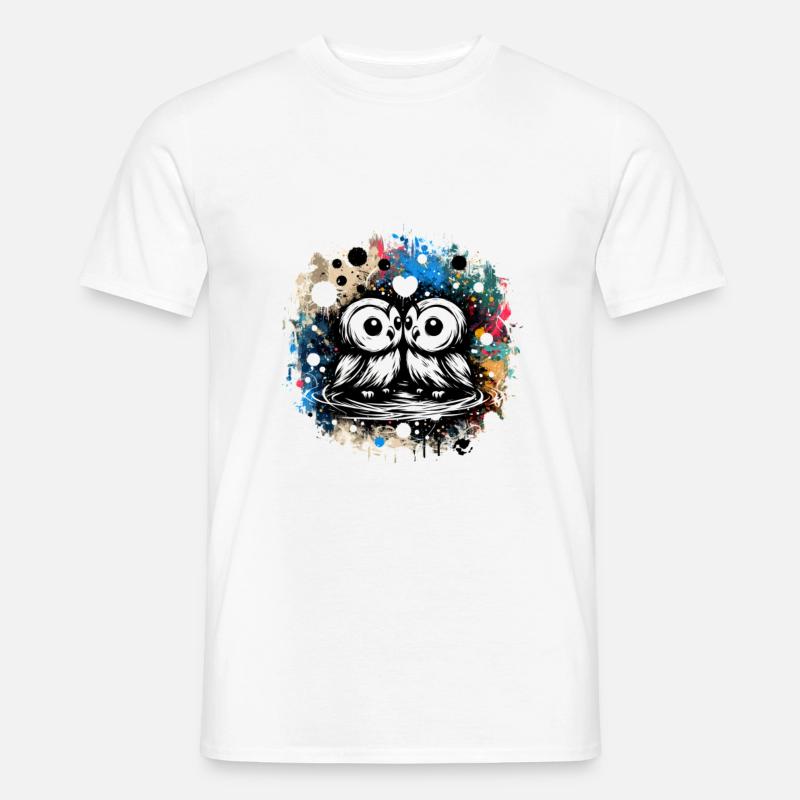 Owlways my Valentine Eule - Männer T-Shirt - Weiß