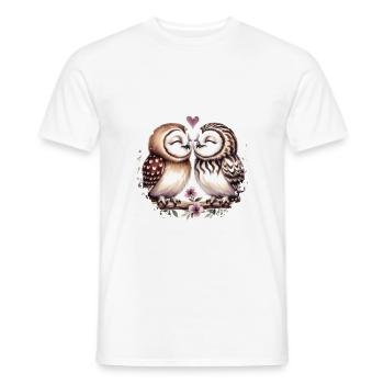 Hiboux mon hibou de la Saint-Valentin - T-shirt homme - blanc - Devant - AI Model Male 178 dark (178cm)
