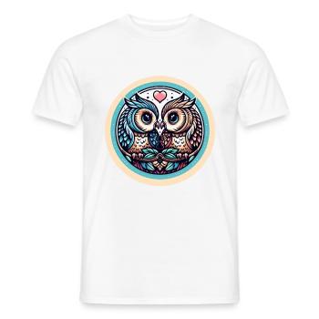 Hiboux mon hibou de la Saint-Valentin - T-shirt homme - blanc - Devant - AI Model Male 178 dark (178cm)
