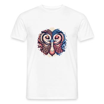 Hiboux mon hibou de la Saint-Valentin - T-shirt homme - blanc - Devant - AI Model Male 178 dark (178cm)