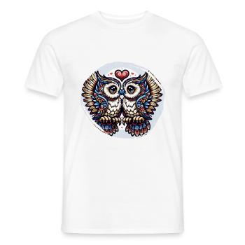 Hiboux mon hibou de la Saint-Valentin - T-shirt homme - blanc - Devant - AI Model Male 178 dark (178cm)
