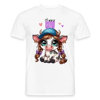 Vache Veau Mignon Casquette De Basket-ball Glitter Anime - T-shirt homme - blanc - Devant - AI Model Male 178 dark (178cm)