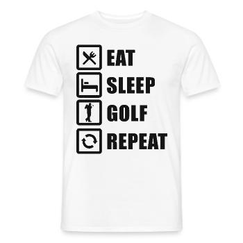 Eat Sleep Golf Repeat Golfspieler - Männer T-Shirt - Weiß - Vorne - AI Model Male 178 dark (178cm)