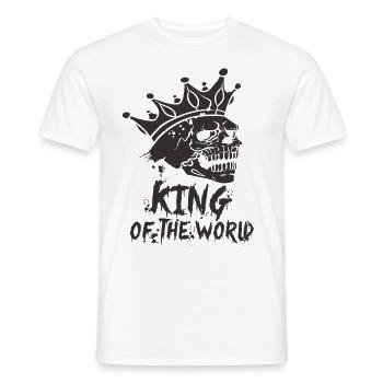 Skull and crossbones with crown King of the World - Men's T-Shirt - white - Front - AI Model Male 178 dark (178cm)