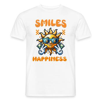 Smiles Happiness - Männer T-Shirt - Weiß - Vorne - AI Model Male 178 dark (178cm)