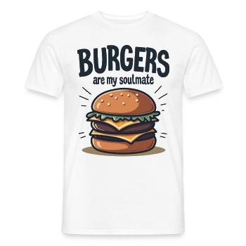 Burgers are my Soulmate Hamburger Fast Food - Männer T-Shirt - Weiß - Vorne - AI Model Male 178 dark (178cm)