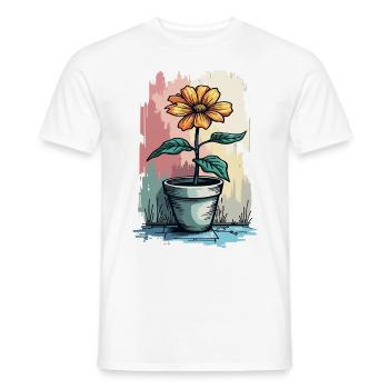 Blooming Beauty - Top floral à motif floral vintage - T-shirt homme - blanc - Devant - AI Model Male 178 dark (178cm)