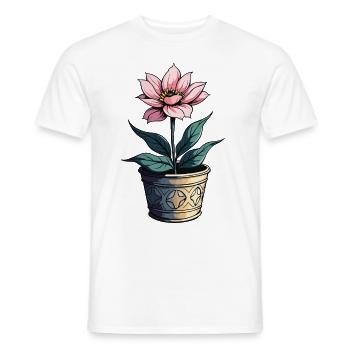 Blooming Beauty - Top floral à motif floral vintage - T-shirt homme - blanc - Devant - AI Model Male 178 dark (178cm)