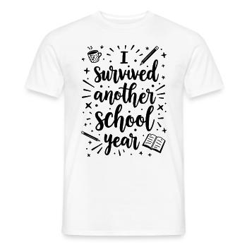 J’ai survécu à une autre année scolaire – Enseignant Élève - T-shirt homme - blanc - Devant - AI Model Male 178 dark (178cm)