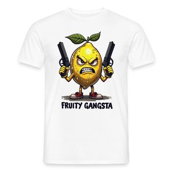 Fruity Gangsta – Lustige Zitronen Gangster - Männer T-Shirt - Weiß - Vorne - AI Model Male 178 dark (178cm)