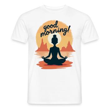 Good Morning Yoga Meditation Design Morning Rituals - Men's T-Shirt - white - Front - AI Model Male 178 dark (178cm)