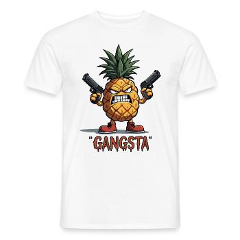 Pineapple Fruity Gangsta The hardest pineapple in the world - Men's T-Shirt - white - Front - AI Model Male 178 dark (178cm)