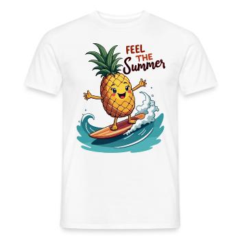 Ananas Surfer Surf Feel L’été - T-shirt homme - blanc - Devant - AI Model Male 178 dark (178cm)