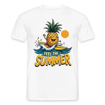 Ananas Surfer Surf Feel L’été - T-shirt homme - blanc - Devant - AI Model Male 178 dark (178cm)
