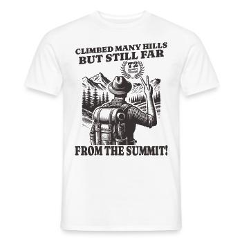 Funny Wanderer Birthday 72 Years - Men's T-Shirt - white - Front - AI Model Male 178 dark (178cm)