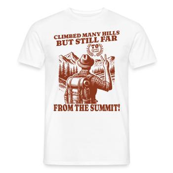 Funny Hiker's Birthday 70 Years - Men's T-Shirt - white - Front - AI Model Male 178 dark (178cm)