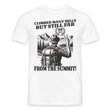 Funny Hiker's Birthday 46 Years - Men's T-Shirt - white - Front - AI Model Male 178 dark (178cm)