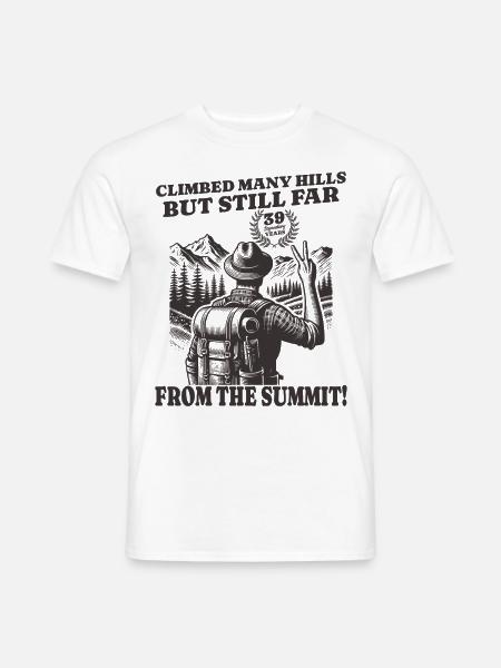 Lustiges Wanderer Geburtstag 39 Jahre - Männer T-Shirt - Weiß