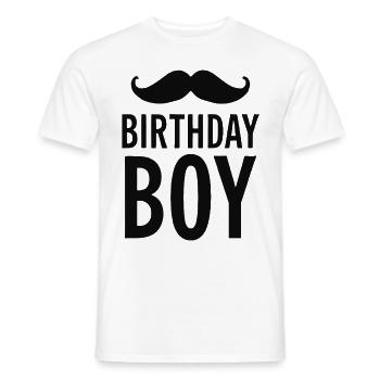Birthday Boy – Anniversaire avec une moustache - T-shirt homme - blanc - Devant - AI Model Male 178 dark (178cm)