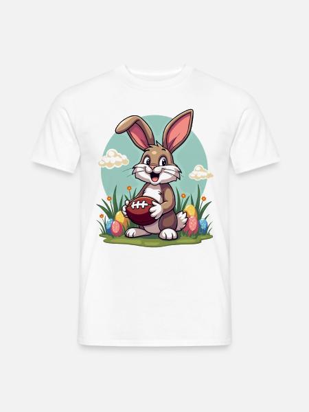 American Football Osterhase Sport Ostern Spaß - Männer T-Shirt - Weiß
