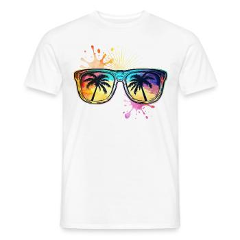 Sonnenbrille Palmen Urlaub - Männer T-Shirt - Weiß - Vorne - AI Model Male 178 dark (178cm)