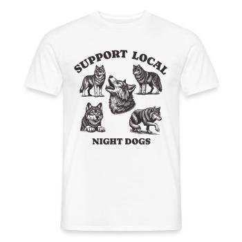 wolves Liebe Support Local night dogs - Männer T-Shirt - Weiß - Vorne - AI Model Male 178 dark (178cm)