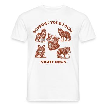 wolves Liebe Support Local night dogs - Männer T-Shirt - Weiß - Vorne - AI Model Male 178 dark (178cm)