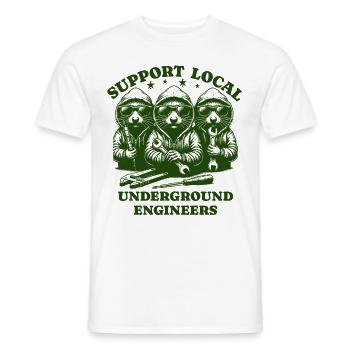 mole Liebe Support Local underground engineers - Männer T-Shirt - Weiß - Vorne - AI Model Male 178 dark (178cm)