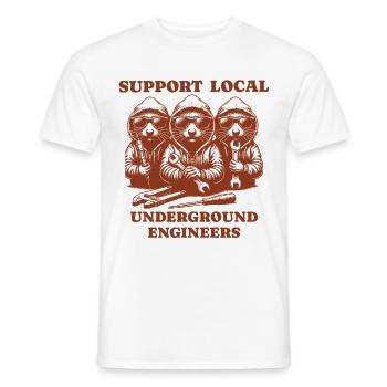 mole Liebe Support Local underground engineers - Männer T-Shirt - Weiß - Vorne - AI Model Male 178 dark (178cm)