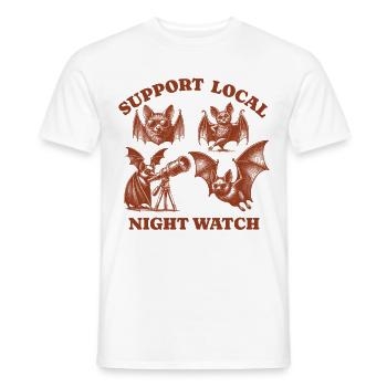 bat Liebe Support Local night watch - Männer T-Shirt - Weiß - Vorne - AI Model Male 178 dark (178cm)