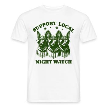 chauve-souris Amour Soutien Veille de nuit locale - T-shirt homme - blanc - Devant - AI Model Male 178 dark (178cm)