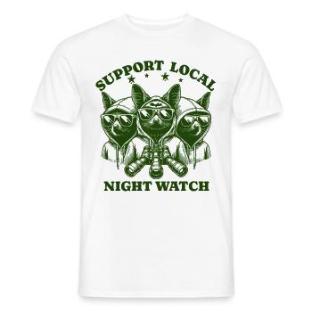 chauve-souris Amour Soutien Veille de nuit locale - T-shirt homme - blanc - Devant - AI Model Male 178 dark (178cm)