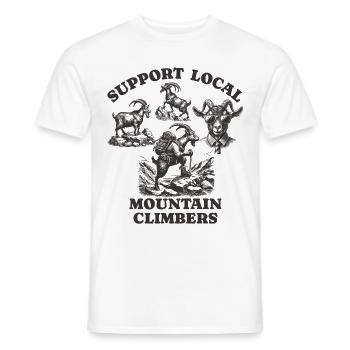 chèvre Amour Soutien Alpinistes locaux - T-shirt homme - blanc - Devant - AI Model Male 178 dark (178cm)