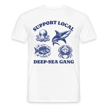 requin poisson Lovers - Soutien Gang local des grands fonds marins - T-shirt homme - blanc - Devant - AI Model Male 178 dark (178cm)