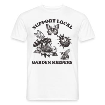 Amoureux des papillons d’abeille - Soutenir Jardin local - T-shirt homme - blanc - Devant - AI Model Male 178 dark (178cm)