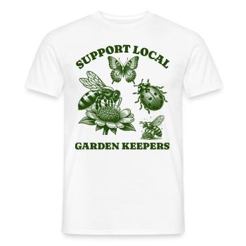 Amoureux des papillons d’abeille - Soutenir Jardin local - T-shirt homme - blanc - Devant - AI Model Male 178 dark (178cm)