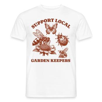Amoureux des papillons d’abeille - Soutenir Jardin local - T-shirt homme - blanc - Devant - AI Model Male 178 dark (178cm)