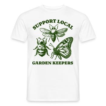 Amoureux des papillons d’abeille - Soutenir Jardin local - T-shirt homme - blanc - Devant - AI Model Male 178 dark (178cm)
