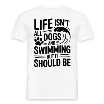 Natation Dire Chiens Drôle Natation Cadeau - T-shirt homme - blanc - Devant - AI Model Male 178 dark (178cm)