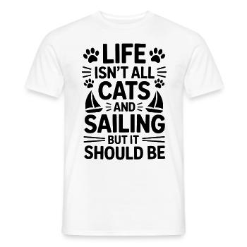 Sailing Saying Cats Sailor Cat Sailing Gift - Men's T-Shirt - white - Front - AI Model Male 178 dark (178cm)