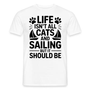 Sailing Saying Cats Sailor Cat Sailing Gift - Men's T-Shirt - white - Front - AI Model Male 178 dark (178cm)